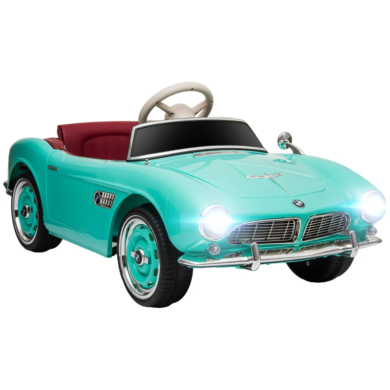 Coche eléctrico para niños BMW 507 estilo retro vintage turquesa