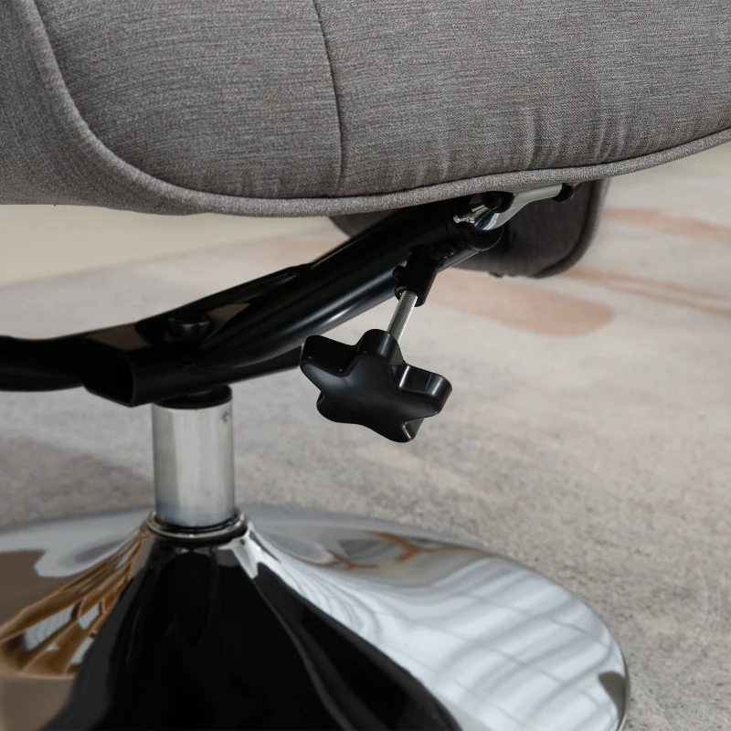 Sillón relax con Reposa piés reclinable 135° giratorio 360° color Gris - Imagen 4