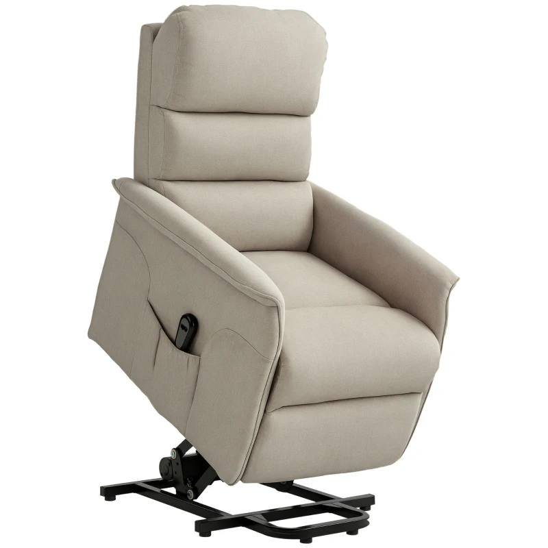 Sillón Relax Reclinable Eléctrico Levanta Personas Beige