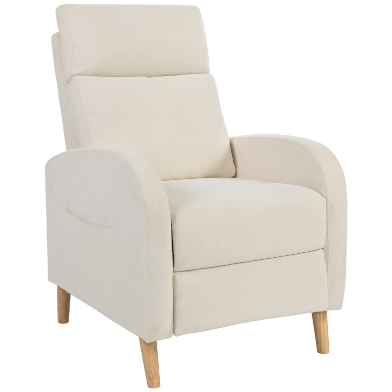 Sillón Relax Manual Tapizado en Lino color Crema