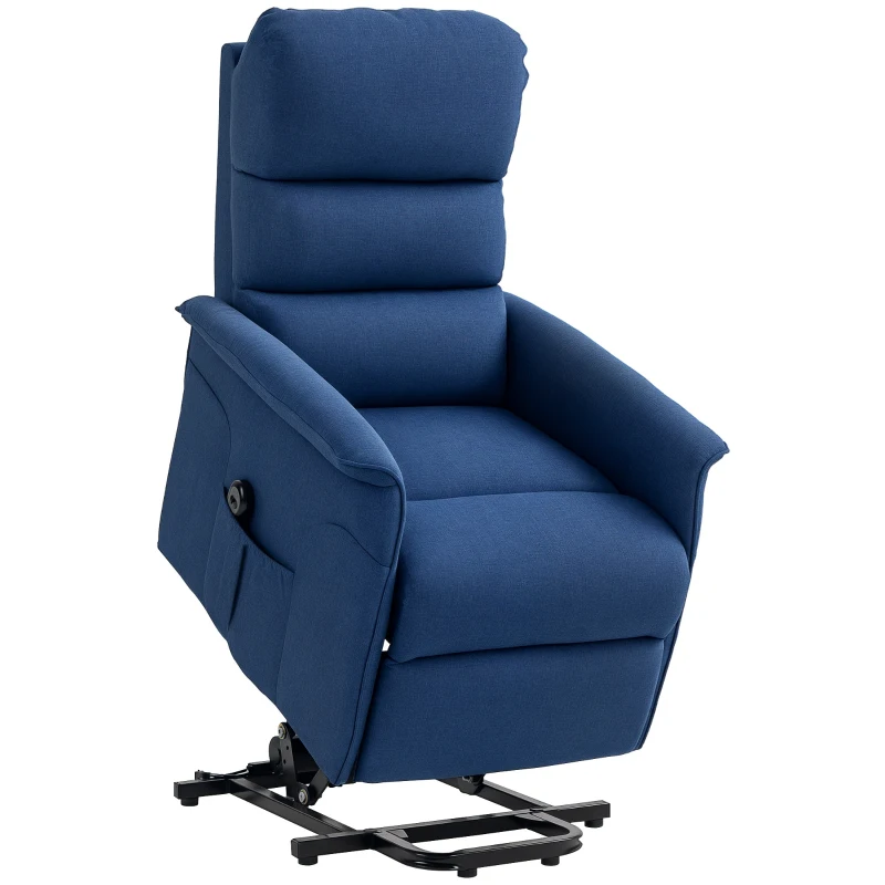 Sillón Relax Reclinable Eléctrico Levanta Personas Azul oscuro