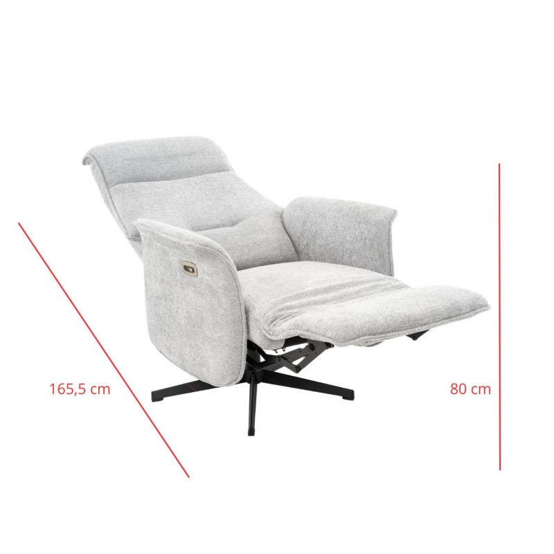 SILLÓN GOYA RELAX ELÉCTRICO GRIS CLARO - Imagen 9