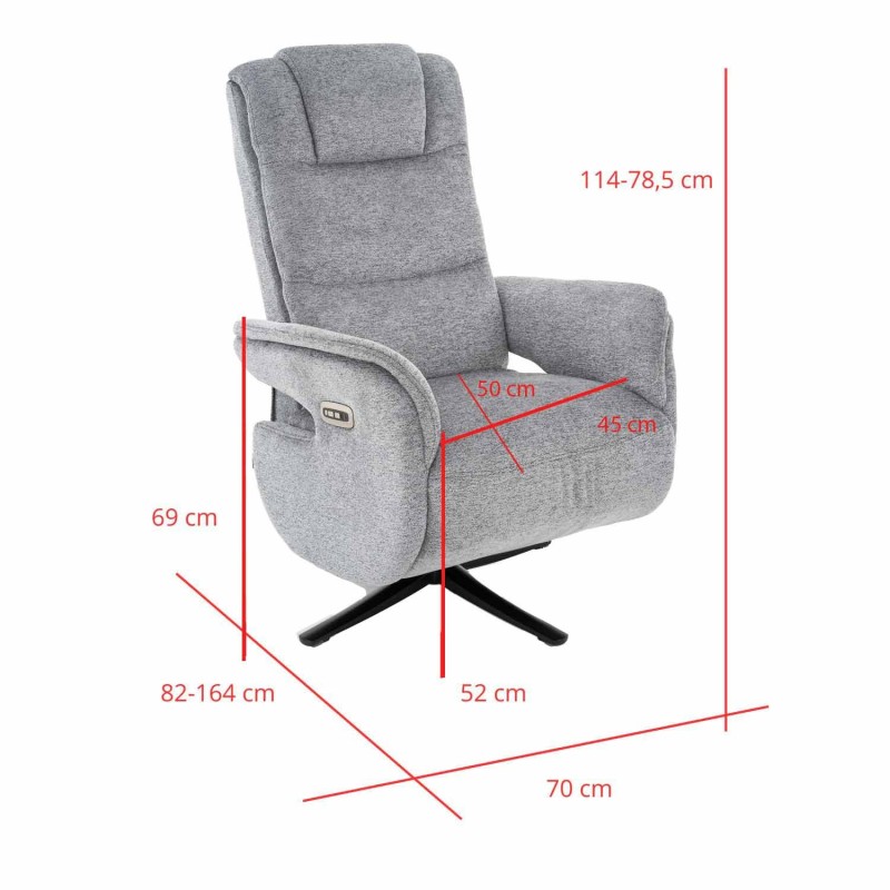 SILLÓN MALTA RELAX ELÉCTRICO GRIS - Imagen 8