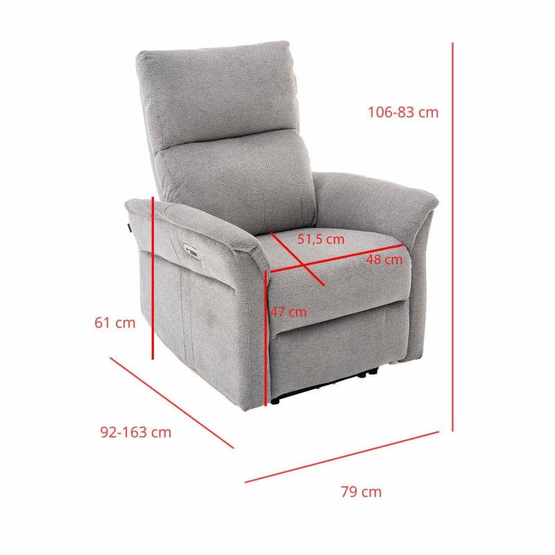 SILLÓN OLAF RELAX ELÉCTRICO GRIS - Imagen 7