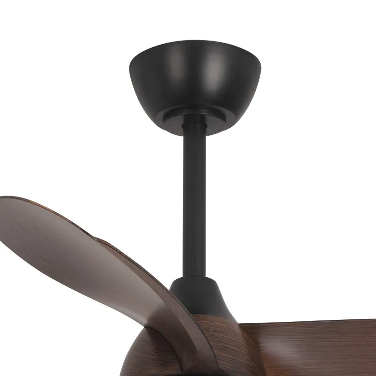 VENTILADOR LED 3 PALAS DC NEGRO + MADERA OSCURA 91 cm 7028 - Imagen 2