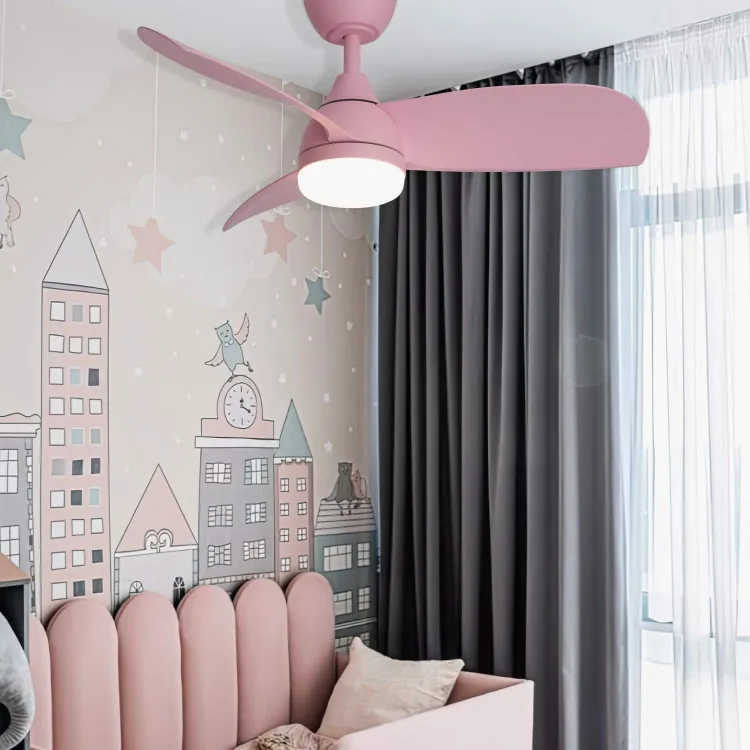 VENTILADOR LED 3 PALAS DC ROSA 91 cm 7066