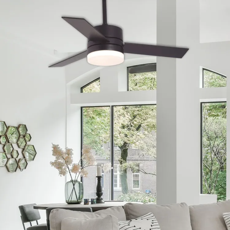 VENTILADOR LED 3 PALAS REVERSIBLES DC NEGRO 110 cm 55010