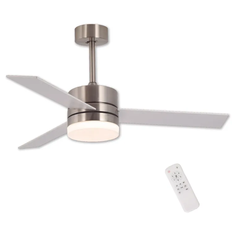 VENTILADOR LED 3 PALAS REVERSIBLES DC NÍQUEL 110 cm 55020 - Imagen 3