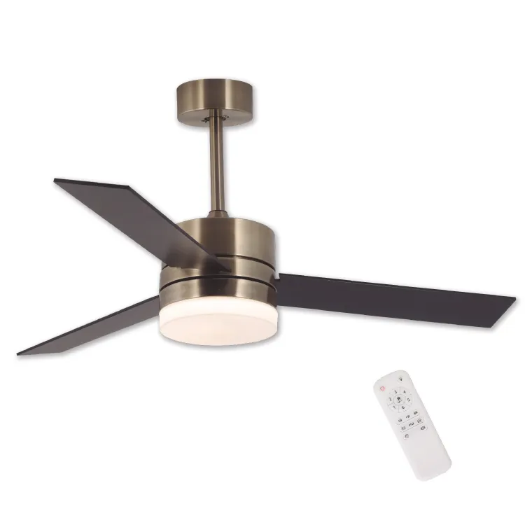 VENTILADOR LED 3 PALAS REVERSIBLES DC CUERO 110 cm 55030 - Imagen 3