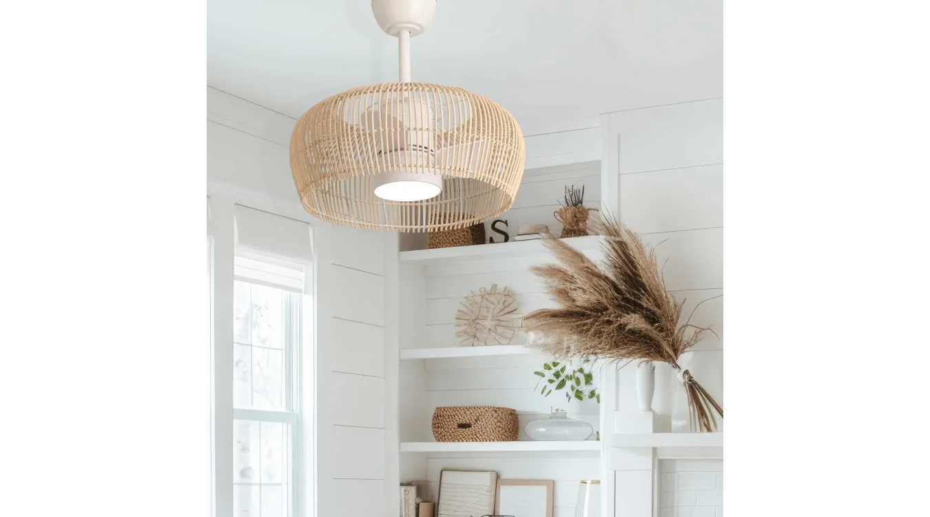 VENTILADOR RATTAN CLARO 7020