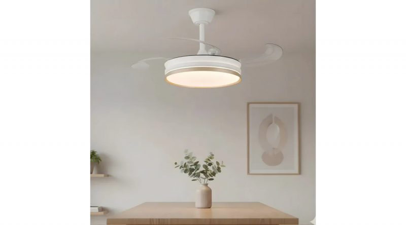 VENTILADOR DE TECHO LED DC BLANCO Y DORADO 7071